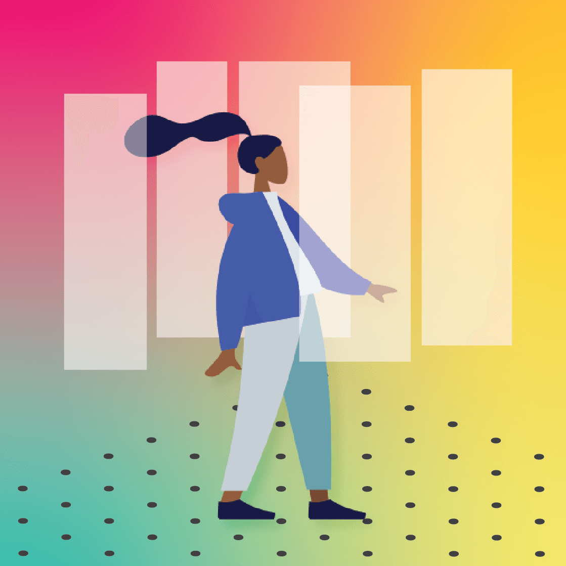 A digital image gallery that can be viewed by the user physically rotating